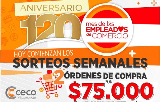  CON SORTEOS SEMANALES E IMPORTANTES PREMIOS EL CECO CELEBRA EL MES DEL EMPLEADO DE COMERCIO